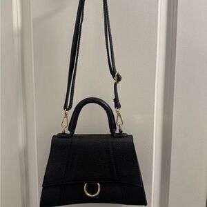 Genuine Italian Leather Black Handbag